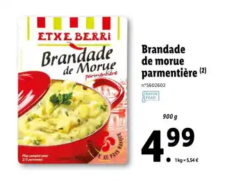Lidl Brandade de morue parmentière offre
