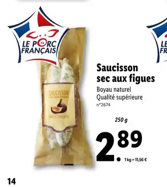 Lidl Saucisson sec aux figues offre