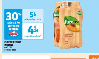 Auchan Fuze tea peche intense offre