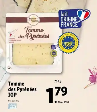 Lidl Tomme des pyrénées IGP offre