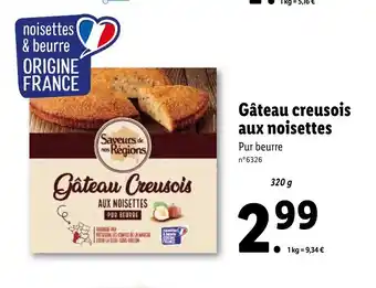 Lidl Gâteau creusois aux noisettes offre