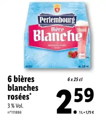 Lidl 6 Bières blanches rosées offre