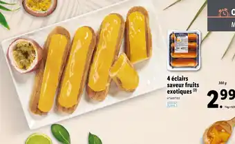 Lidl 4 Éclairs saveur fruits exotiques offre