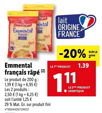 Emmental français râpé