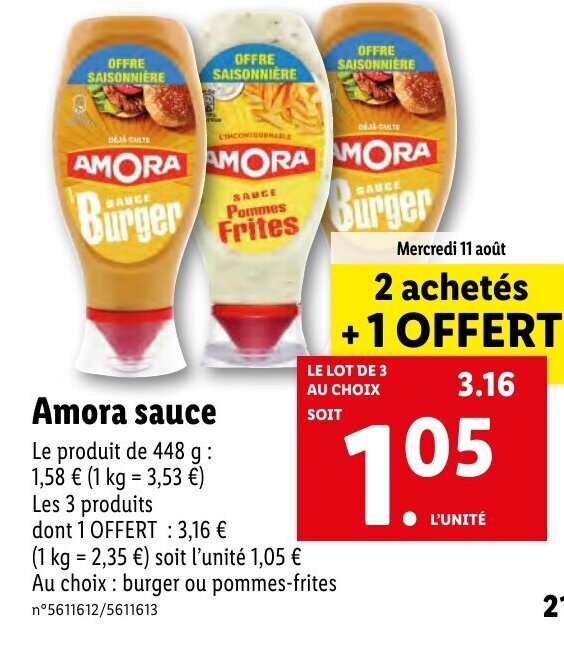 Promo Amora sauce chez Lidl