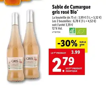 Lidl Sable de camargue gris rosé bio offre