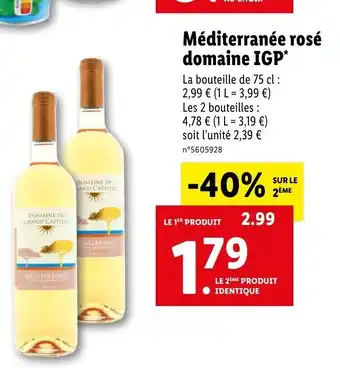Lidl Méditerranée rosé domaine IGP offre