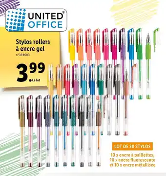 Lidl Stylos rollers à encre gel offre