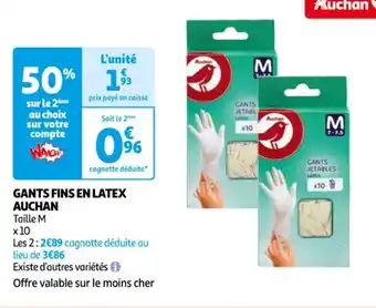 Auchan Gants fins en latex auchan offre