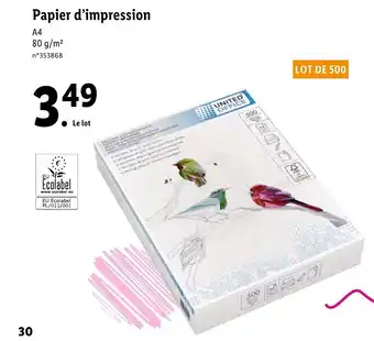Lidl Papier d'impression offre