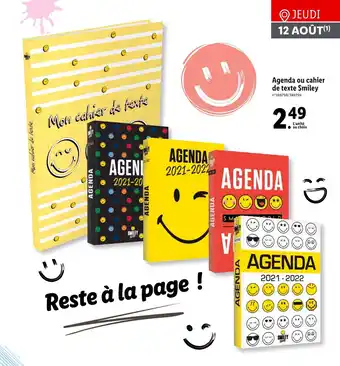 Agenda ou cahier de texte smiley