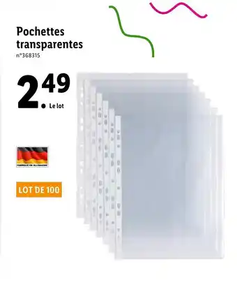 Pochettes transparentes