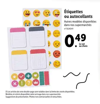 Lidl Étiquettes ou autocollants offre