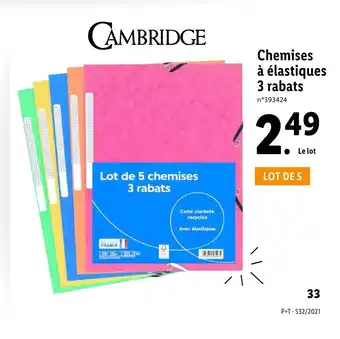 Lidl Chemises à élastiques 3 rabats offre
