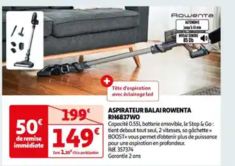 Auchan Aspirateur balai rowenta offre