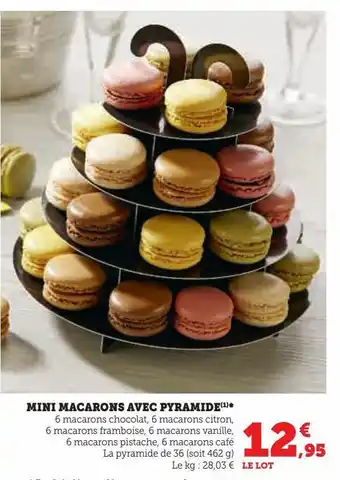 Super U Mini macarons avec pyramide offre