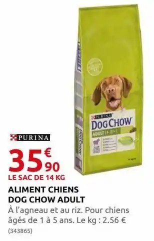 Rural Master Aliment chiens dog chow adult offre