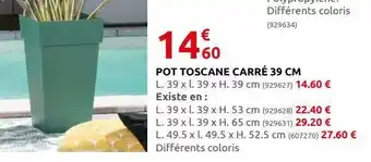 Rural Master Pot toscane carre 39cm offre