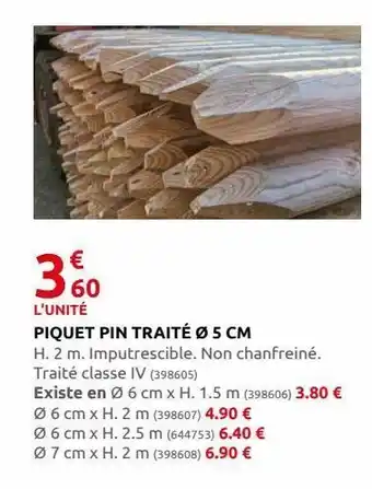 Rural Master Piquet pin traite 5 cm offre