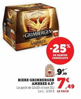 Super U Biere grimbergen ambree 6.5 offre