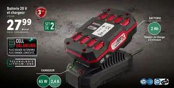 Lidl Batterie 20 V et chargeur offre