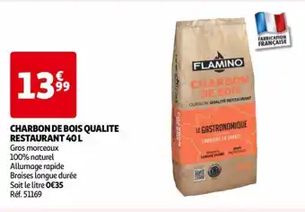 Auchan Charbon de bois qualite restaurant 40 l offre