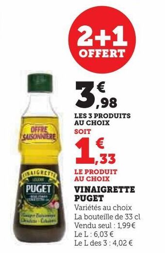 Super U Vinaigrette puget offre