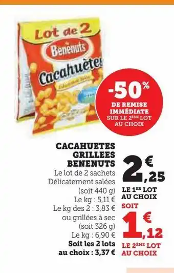 Super U Cacahuetes grillees benenuts offre
