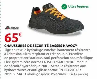 Rural Master Chaussures de securite basses havoc offre
