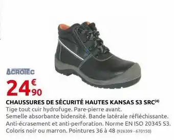 Rural Master Chaussures de securite hautes kansas s3 src offre