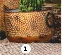 Auchan Cache pot chaudron martelé gardenstar offre