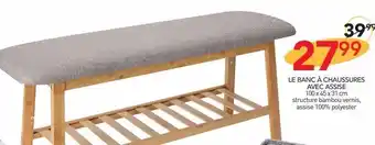 Stokomani Le banc a chaussures avec assise offre