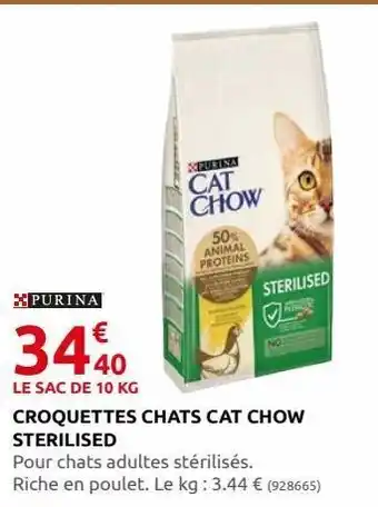 Rural Master Croquettes pour chats cat chow sterilised offre