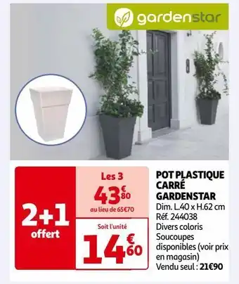 Auchan Pot plastique carré gardenstar offre