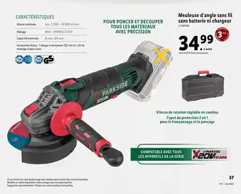Lidl Meuleuse d'angle sans fil sans batterie ni chargeur offre