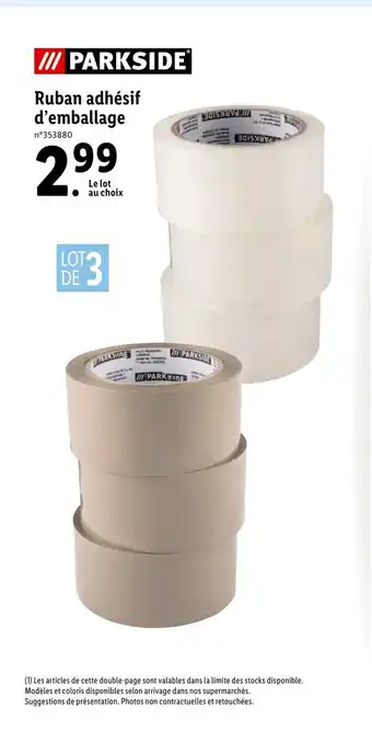 Lidl Ruban adhésif d'emballage offre