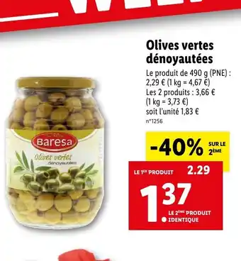Lidl Olives vertes dénoyautées offre
