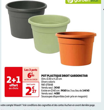 Auchan Pot plastique Droit gardenstar offre