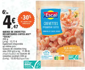 E.Leclerc Queues de crevettes décortiquées cuites asc offre