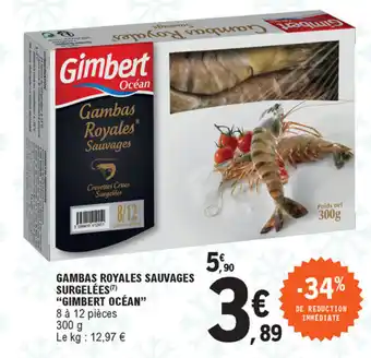 Gambas royales sauvages surgelées