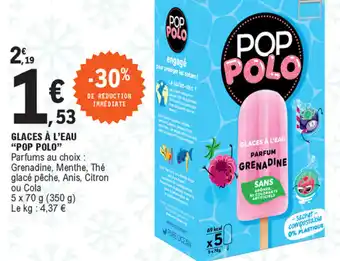 E.Leclerc Glaces à l'eau pop polo offre