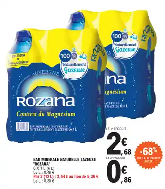 E.Leclerc Eau minérale naturelle gazeuse rozana offre
