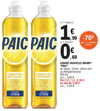 E.Leclerc Liquide vaisselle mains paic offre