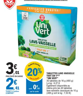 E.Leclerc Tablettes lave-vaisselle offre