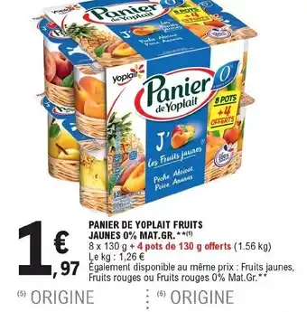 E.Leclerc Panier de yoplait fruits offre
