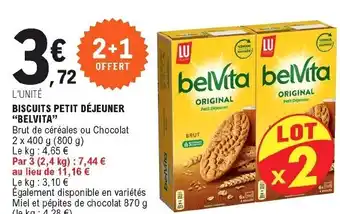 E.Leclerc Biscuits petit déjeuner belvita offre