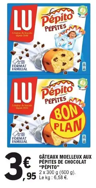 E.Leclerc Gâteaux moelleux aux pépites de chocolat offre