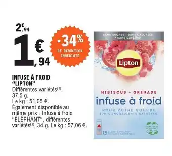 E.Leclerc Infuse à froid lipton offre
