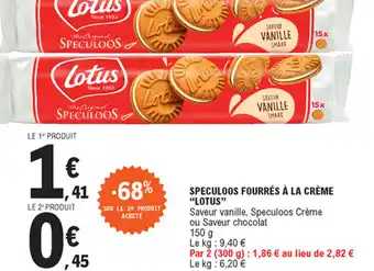 E.Leclerc Speculoos fourrés à la crème lotus offre