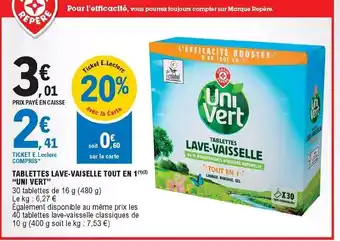 E.Leclerc Tablettes lave-vaiselle tout en 1 offre